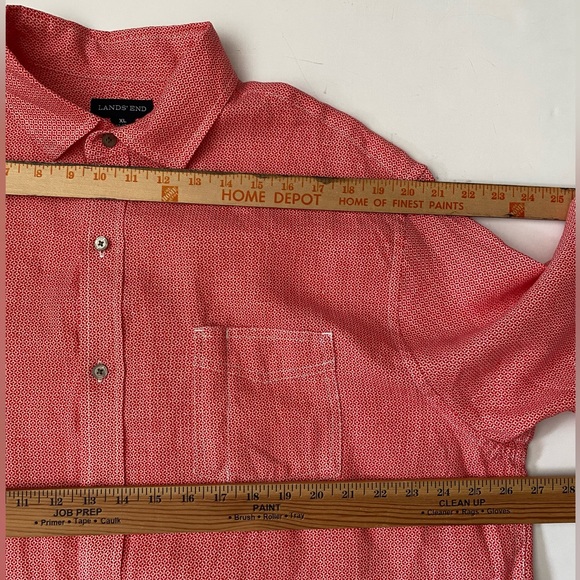 Lands End Shirt Mens XL 17- 17 1/2 Button Down Long Sleeve geometric print - Picture 4 of 12